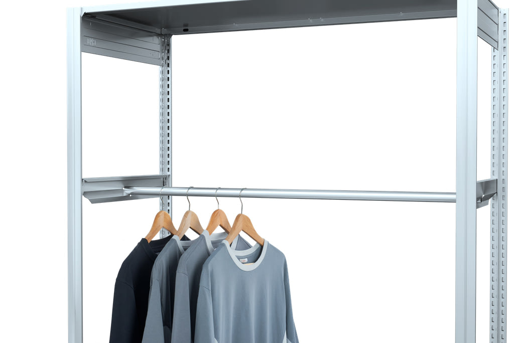 Kleiderstangen-Sets für Fachbodenregale Typ EL - Fachbodenlänge 1300 mm